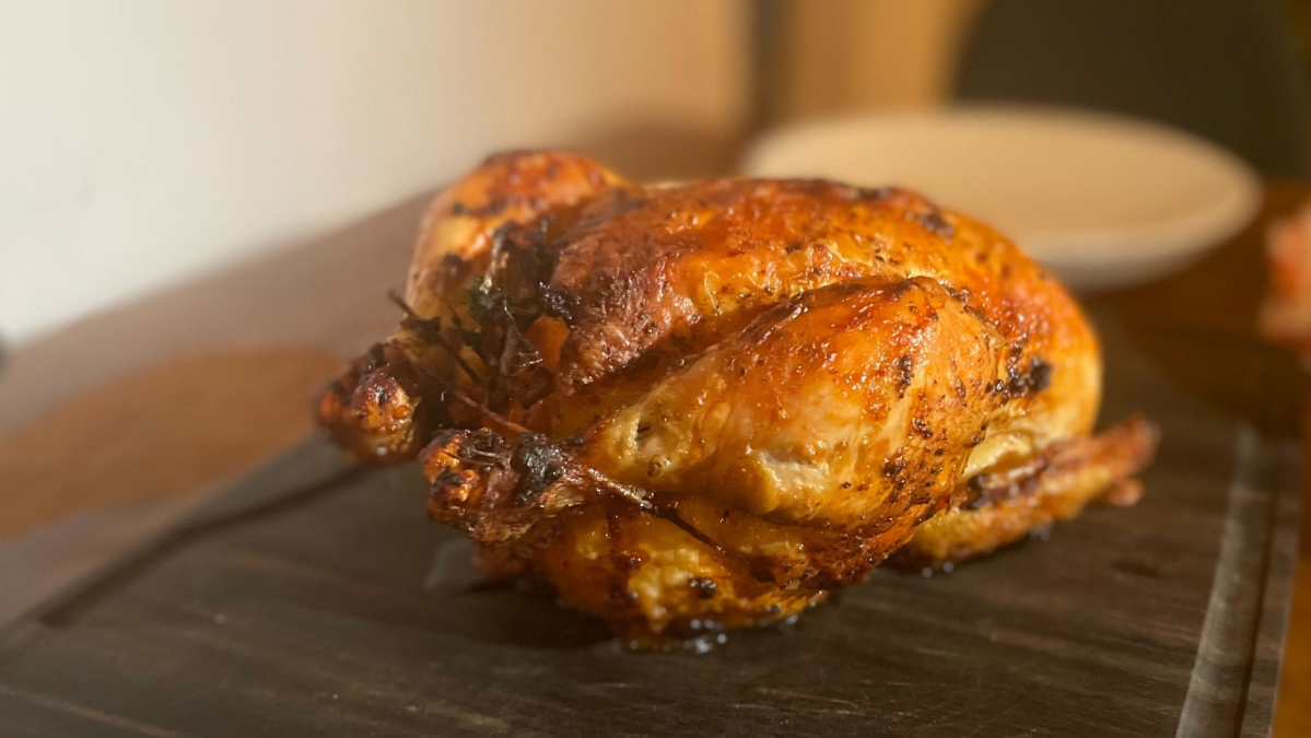 air fryer chicken on a cutting board