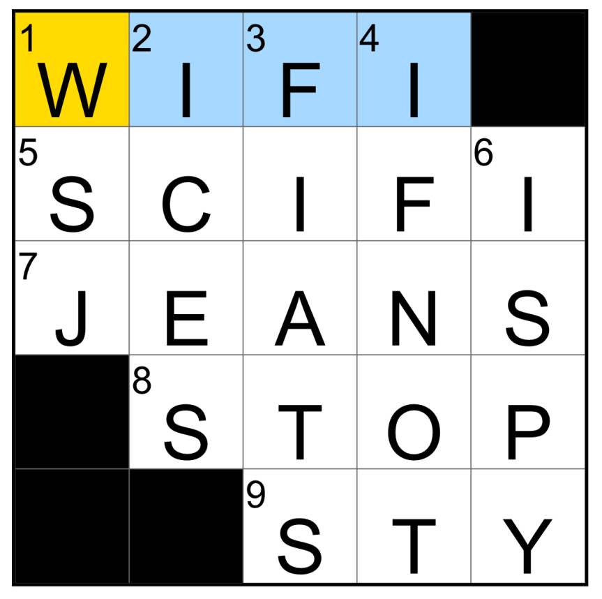 The completed NYT Mini Crossword puzzle for Aug. 2, 2026.